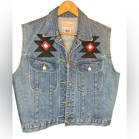 Sundance Hand Painted Vest Size L - Picture 2 of 8